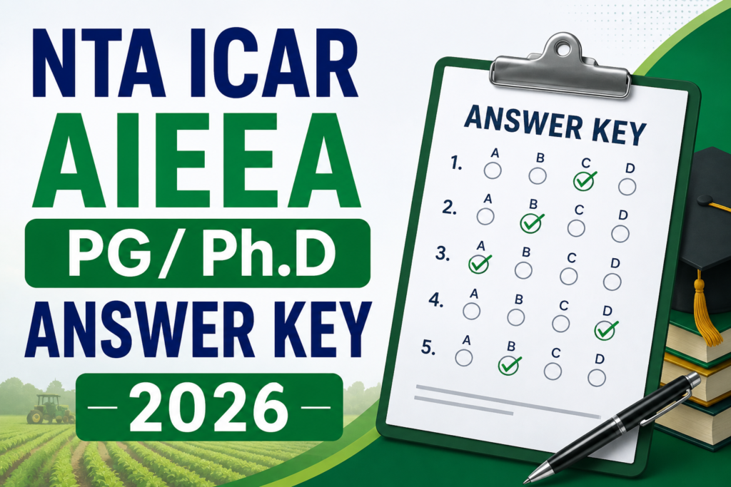 NTA ICAR AIEEA PG/ Ph.D Answer Key 2026