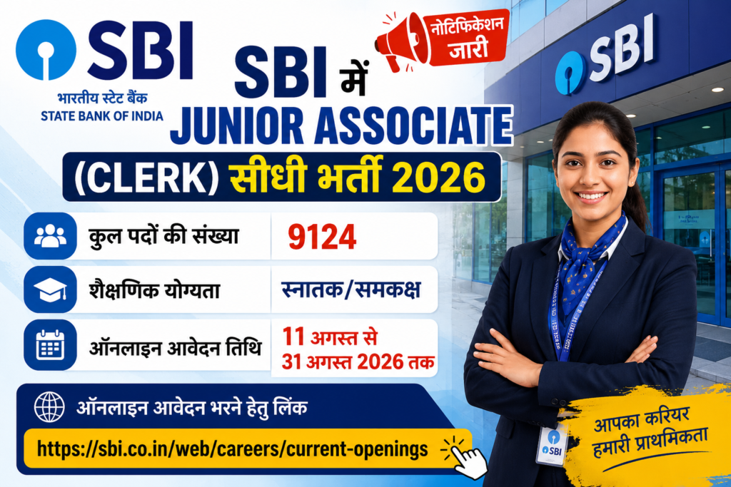 SBI Junior Associate (Clerk) Recruitment Notification 2026 Out